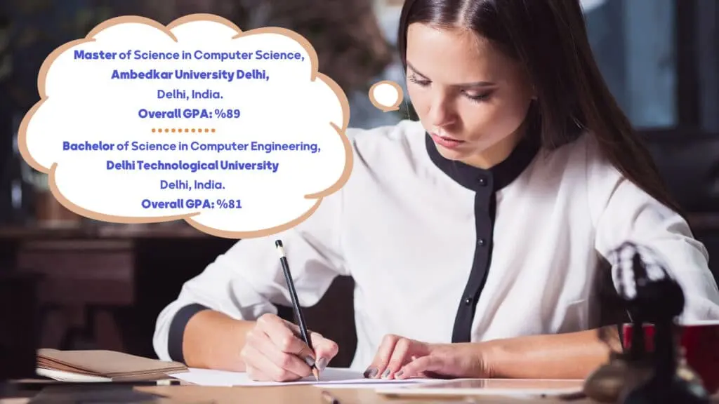 Academic CV for scholarship