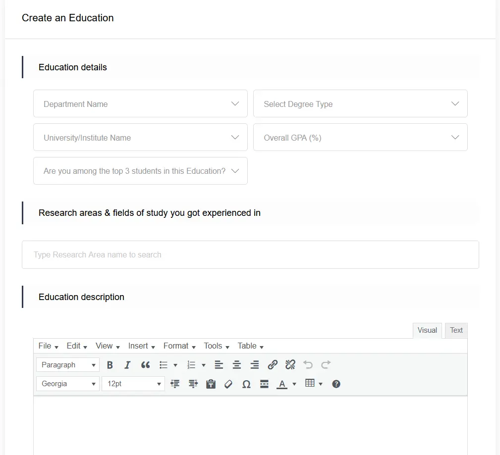 Education History - Applyindex