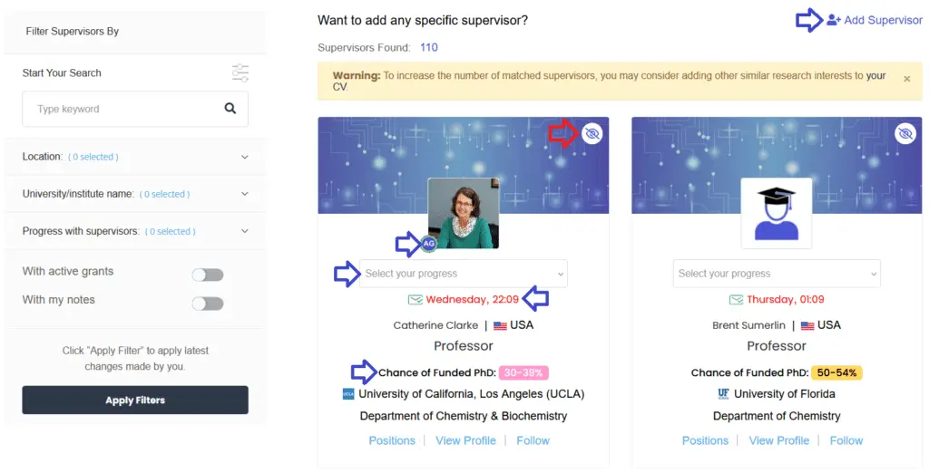 Find PhD Supervisor -  Applyindex supervisor search page and tools
