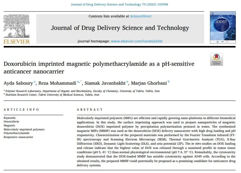 Doxorubicin imprinted magnetic polymethacrylamide as a pH- sensitive anticancer nanocarrier