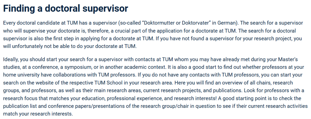 Find a Supervisor for PhD in Germany