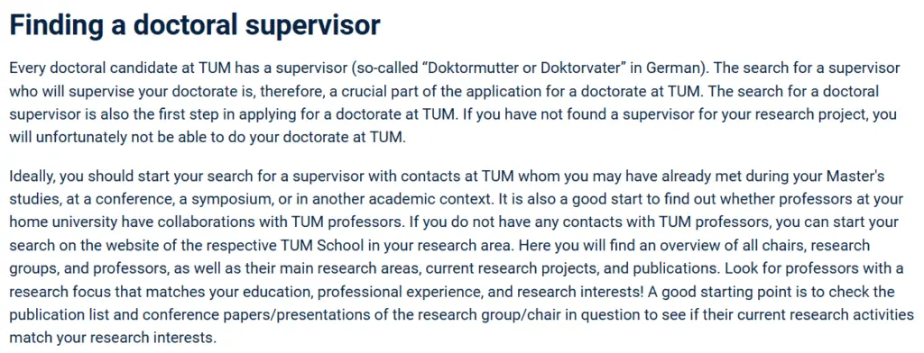 Find a Supervisor for PhD in Germany